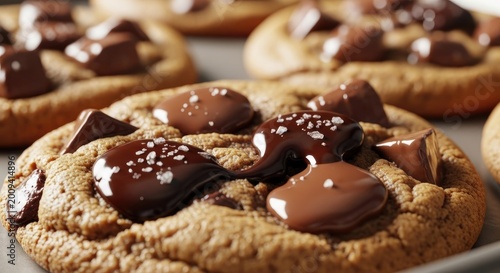 Delicious Homemade Chocolate Chip Cookies Freshly Baked.