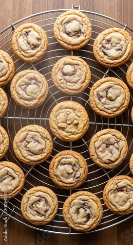 Delicious Homemade Swirl Cookies Cooling on a Wire Rack.