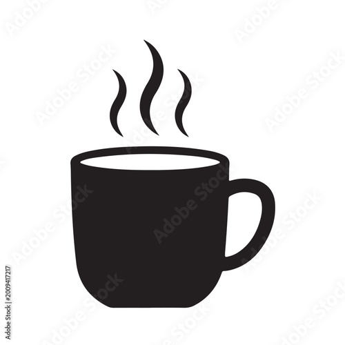 Tableau sur toile A simple drawing depicts a steaming mug suggesting warmth and refreshment
