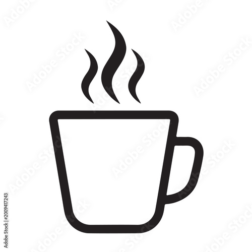 Foto A simple drawing depicts a steaming mug suggesting warmth and refreshment