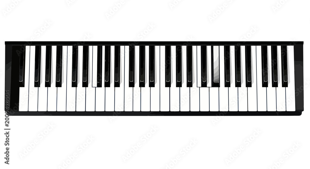 Fototapeta premium Close-up of a Piano Keyboard on a White Background