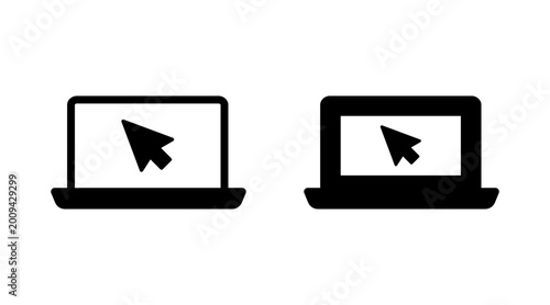 Laptop icon set vector. computer sign and symbol