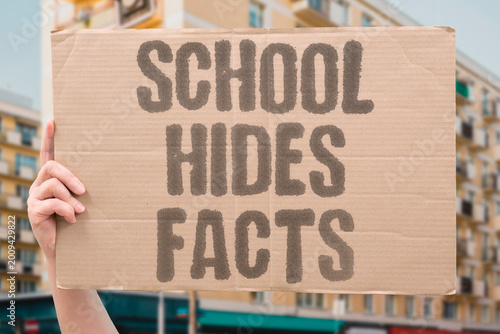 Quadro em tela "School Hides Facts" Factual historical events contradicting official state narratives are systematically excluded from classroom instruction
