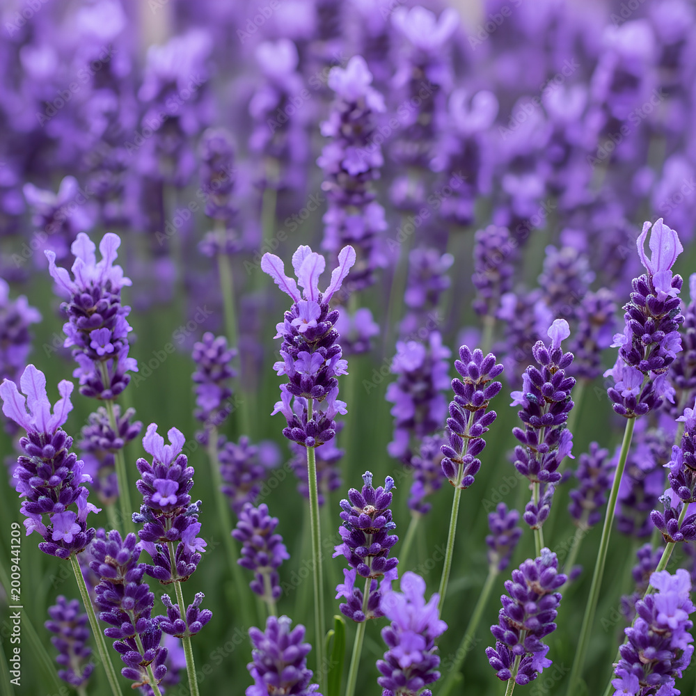 Obraz premium Closeup of vibrant lavender flowers in full bloom capturing natural beauty 1.