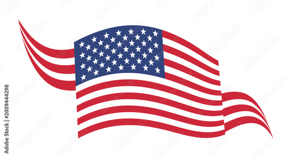 Fototapeta premium Waving American Flag Abstract Design - USA Patriotism Symbol
