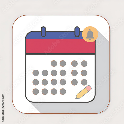 Digital calendar with notification icon.