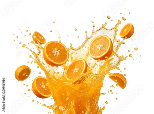 orange juice splash isolated