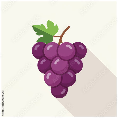 Φωτογραφία Bunch of Purple Grapes with Leaves 1.