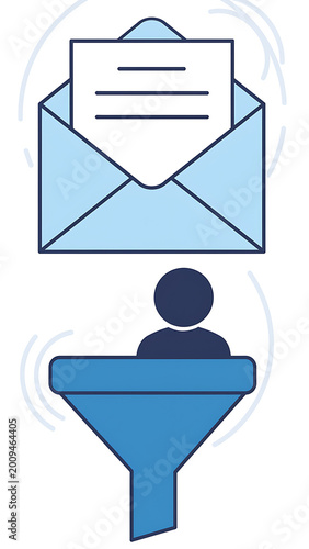 Email Marketing Funnel Concept Illustration.