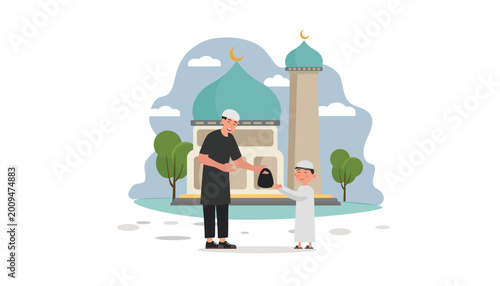 Eid Al-Adha sharing illustration