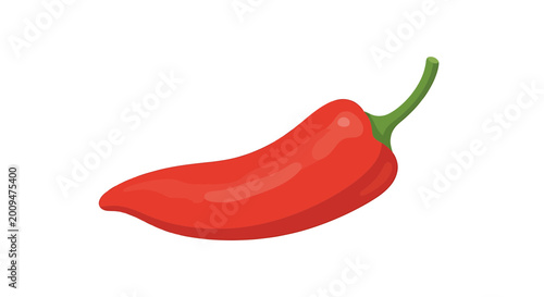 Red Hot Chili Pepper Vector Illustration Isolated on White