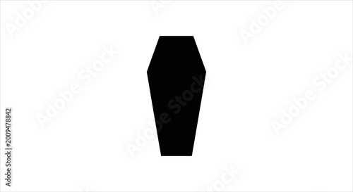 Schilderij op canvas Black coffin icon on a white background for funeral and death related topics