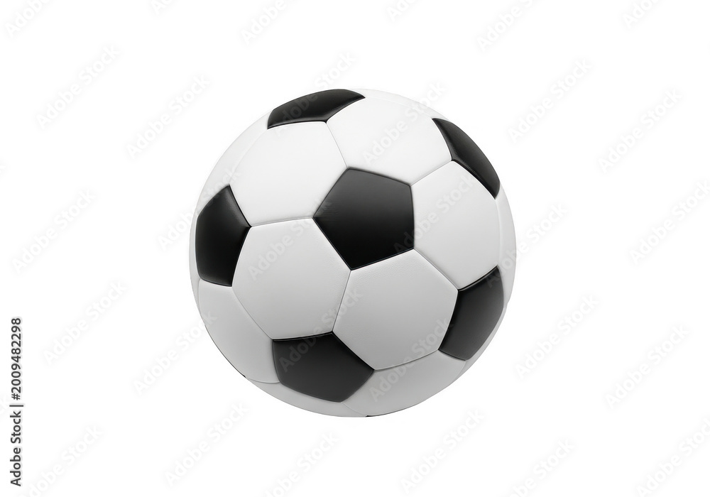 Fototapeta premium Classic black and white soccer ball used for professional team sports isolated on transparent background