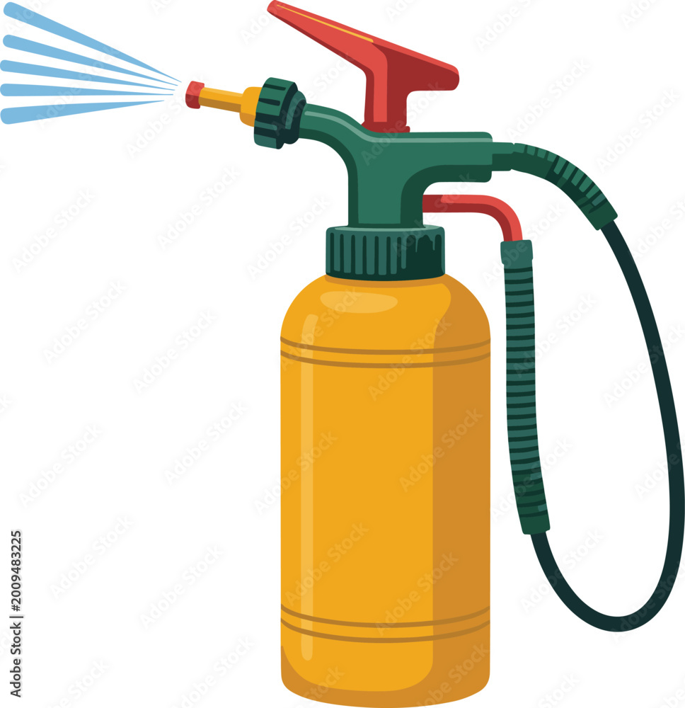 Naklejka premium Yellow fire extinguisher vector on white background.