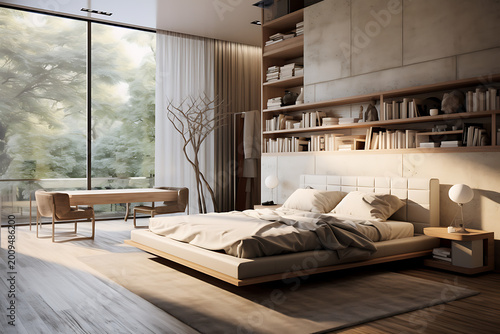 Cozy Scandinavian Bedroom with Large Window and Natural Light