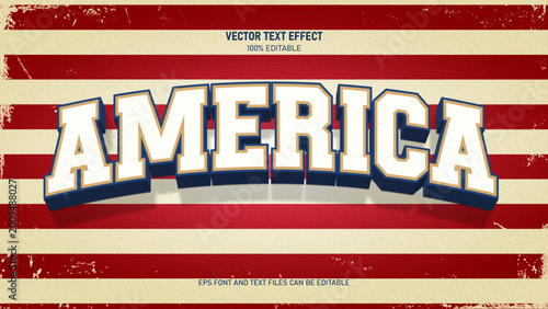 America retro vintage 3D editable text effect