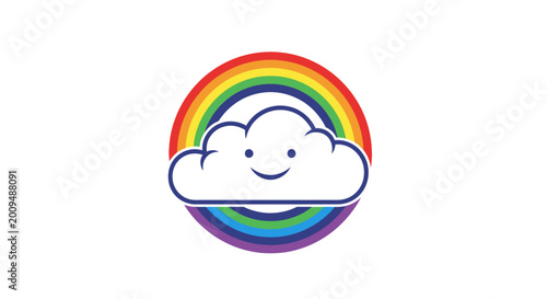 Fotografie Smiling Cloud with Rainbow.