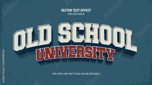 Foto Old school university text effect, varsity text style