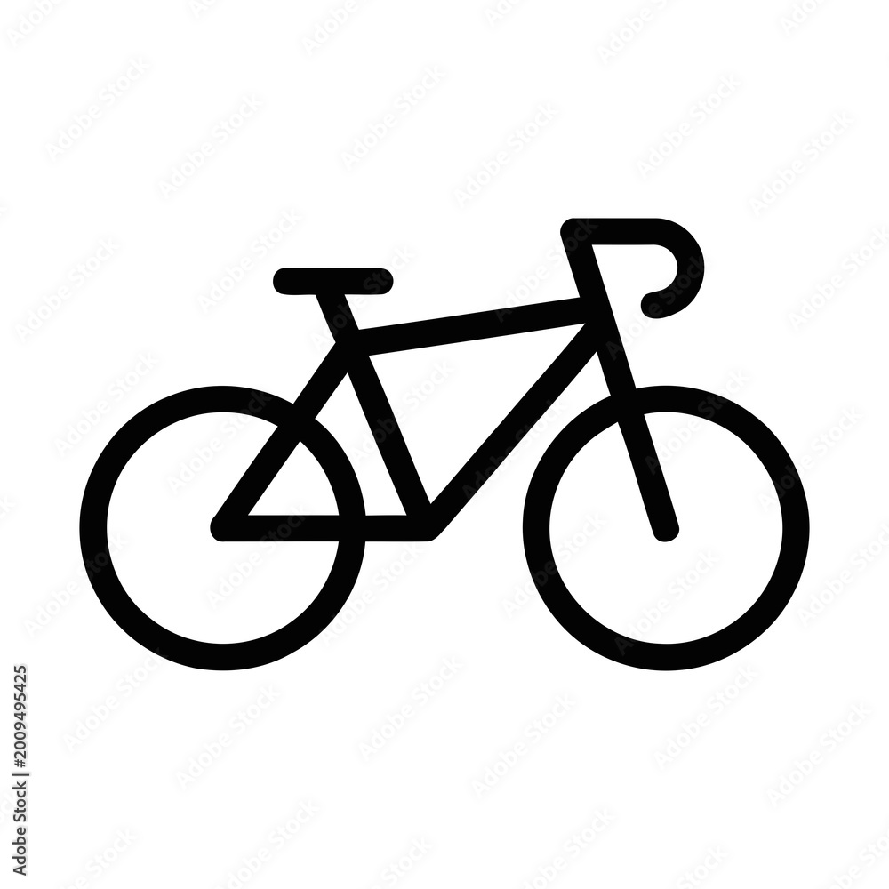 Fototapeta premium Simple Outline Graphic Representation of a Road Bicycle Icon