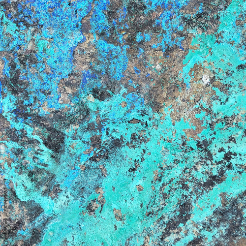 Blue and Turquoise Mineral Texture Abstract Background