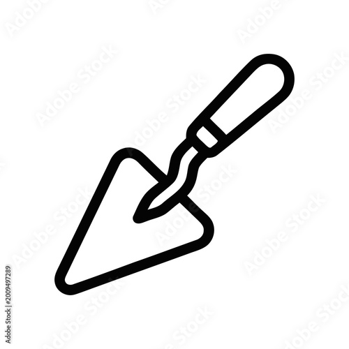 Foto Simple Outline Handdrawn Trowel Tool Icon Symbol Illustration