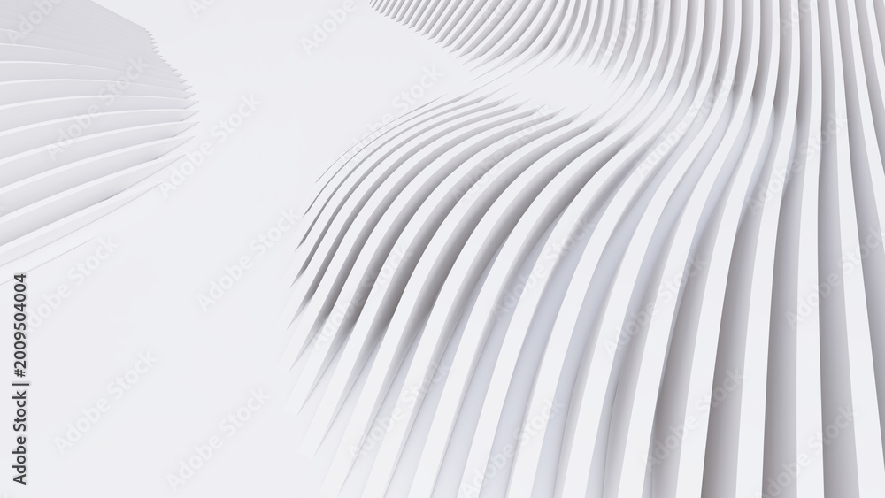 Obraz premium Abstract Curved Shapes. White Circular Background.