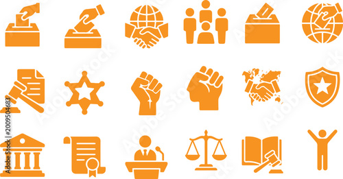 Bild auf Leinwand Government and voting icon set with government election democracy campaign const