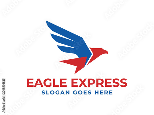 Free Download This logo presents a dynamic eagle soaring, symbolizing freedom and speed, crafted with striking colors suitable for logistics and delivery services branding. - GFXLoad