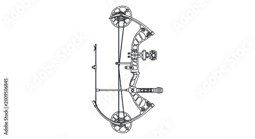 Foto Compound Bow and Arrow Outline Drawing
