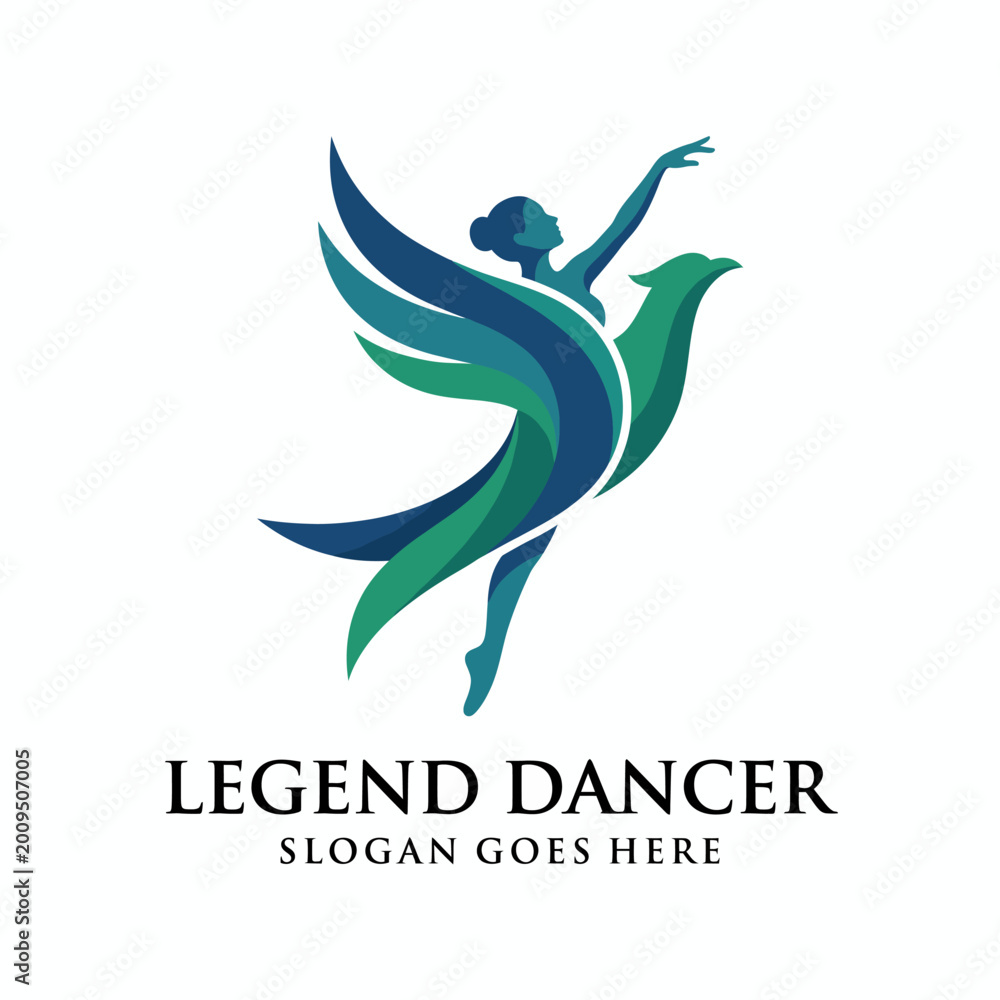 Fototapeta premium This image depicts a graceful dancer with wings, embodying freedom and creativity, captured in energetic hues that evoke movement and passion through dance art.