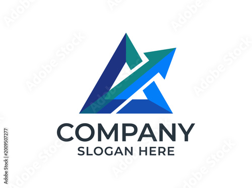 Free Download This logo presents a professional design featuring interconnected arrows, symbolizing growth and progress, suitable for businesses looking to emphasize direction and innovation. - GFXLoad