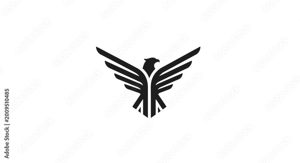 Obraz premium A stylized black bird logo design.