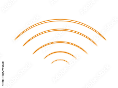 Yellow Glowing Sound Wave Signal on Transparent Background Radio Frequency Pulse Audio Visualization
