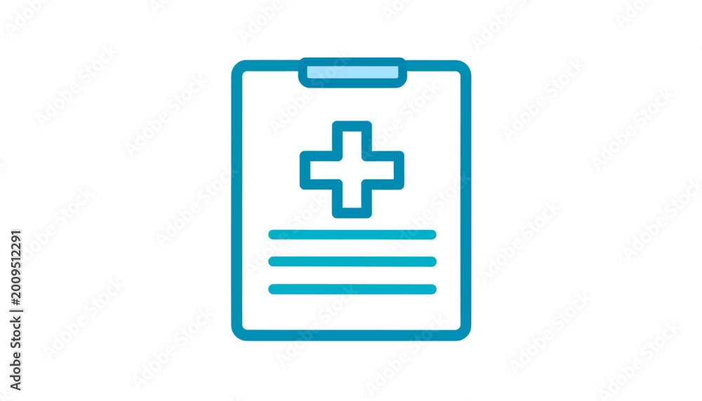 Fototapeta premium Medical document with a cross symbol for healthcare and medical record keeping illustration