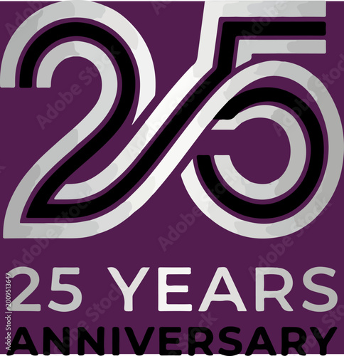 25th Anniversary Celebration Logo Design with Bold Typography.