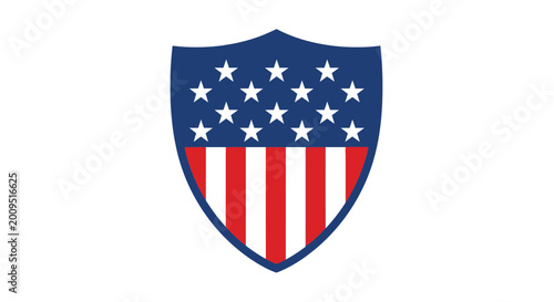 Free Download American Shield Emblem with Stars and Stripes - GFXLoad
