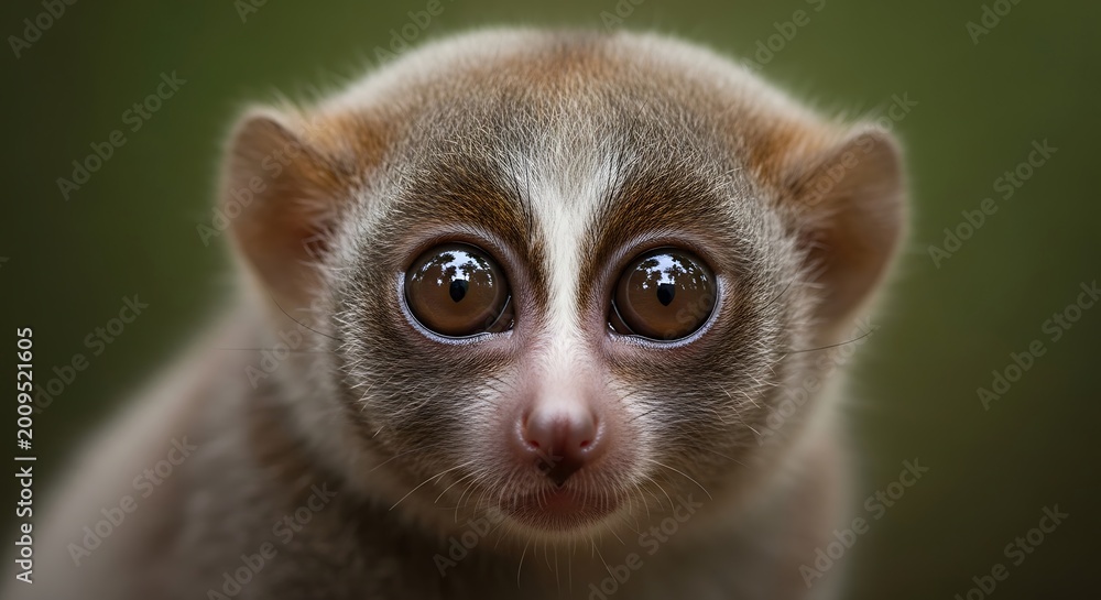 Fototapeta premium Cute lemur with big round eyes.