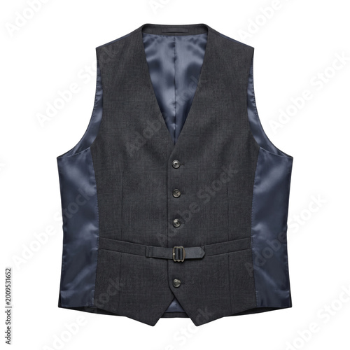 Canvas Print Dark grey textured men's tailored suit vest waistcoat