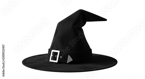 Black witch hat with buckle.