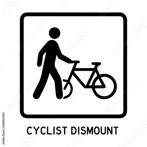 Cyclists dismount sign icon isolated on transparent background svg png
