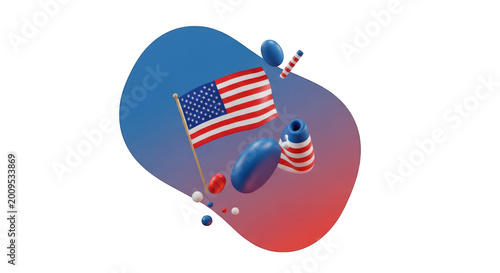 Athlete celebrating with an american flag during a victory moment