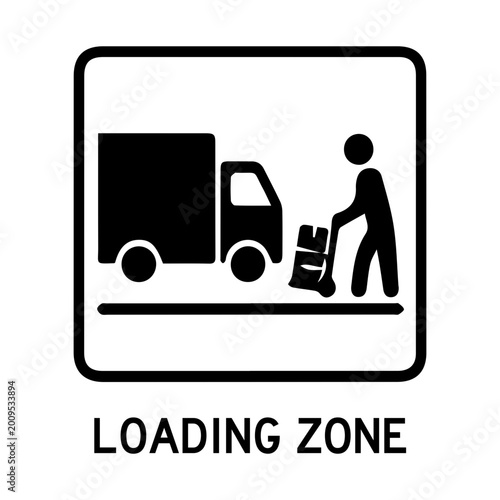 Loading zone sign icon isolated on transparent background svg png

