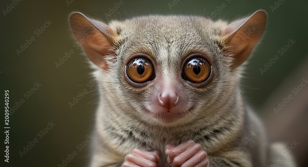 Fototapeta premium Close-up of a tarsier with big eyes.