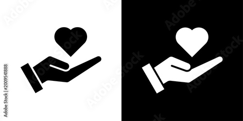 Foto Good deeds icon in solid style representing kindness, charity, compassion, helping hands and positive human values concept