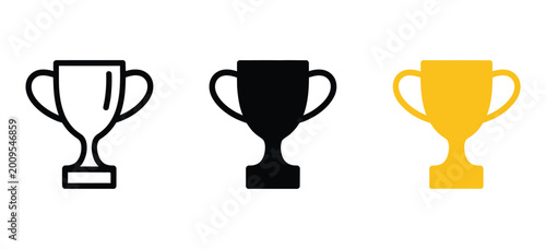 Fotografía Trophy cup icon representing victory and achievement, symbol of success, award and winning for business goals, sports competitions, performance ranking and motivation vector illustration