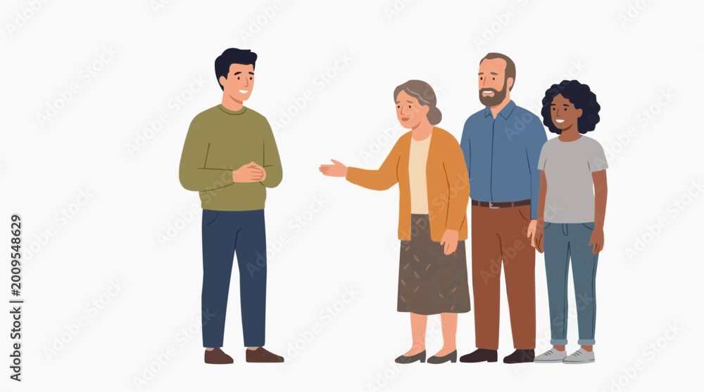Fototapeta premium A family engaging in a heartfelt discussion, symbolizing connection, empathy, and shared experiences in a moment of candid interaction.