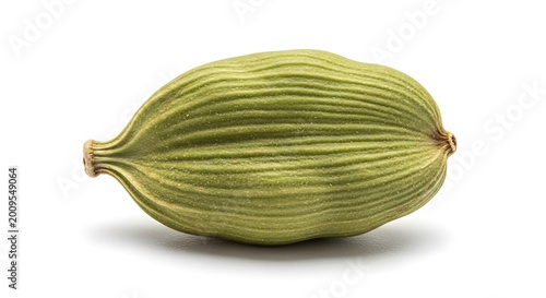 Fresh green vegetable okra on white.