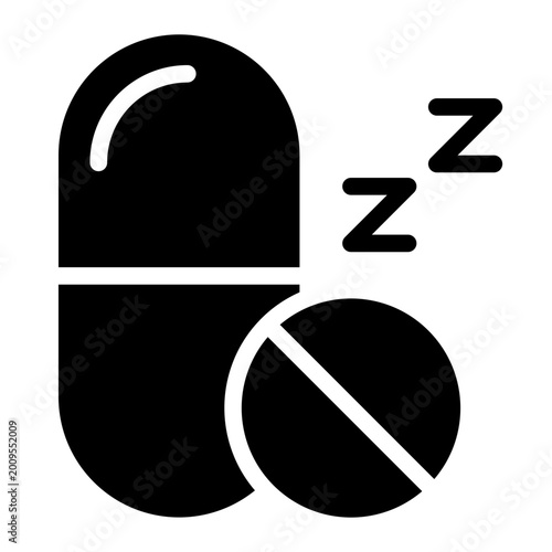 Quadro em tela sleeping pills glyph icon