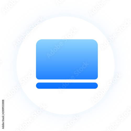 Free Download Professional blue glow laptop computer icon for digital device UI - GFXLoad