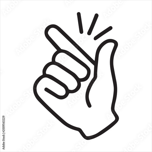 Minimalist icon of snapping fingers gesture